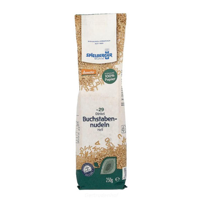 Produktfoto zu Dinkel Buchstabennudeln SPI