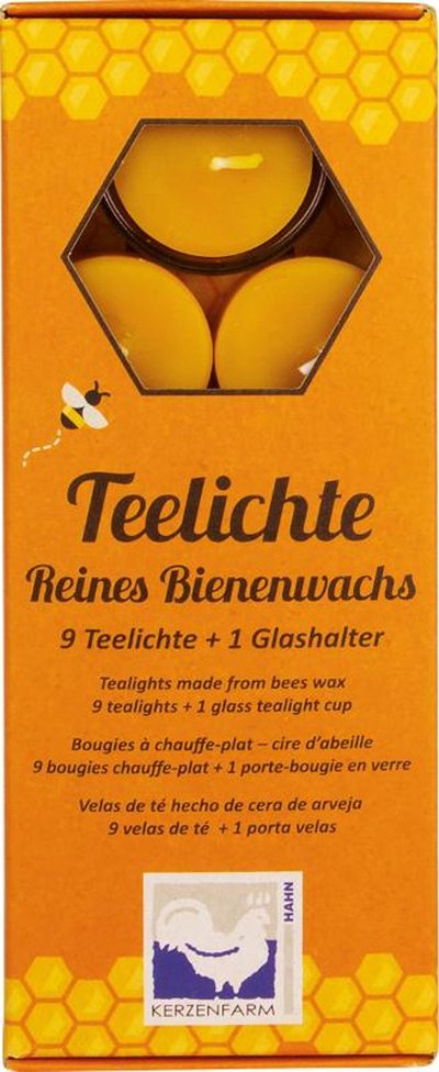 Produktfoto zu Teelichter Bienenwachs Glas