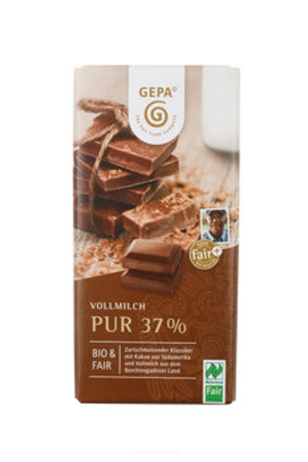 Produktfoto zu Vollmilch Schokolade 37% GEPA