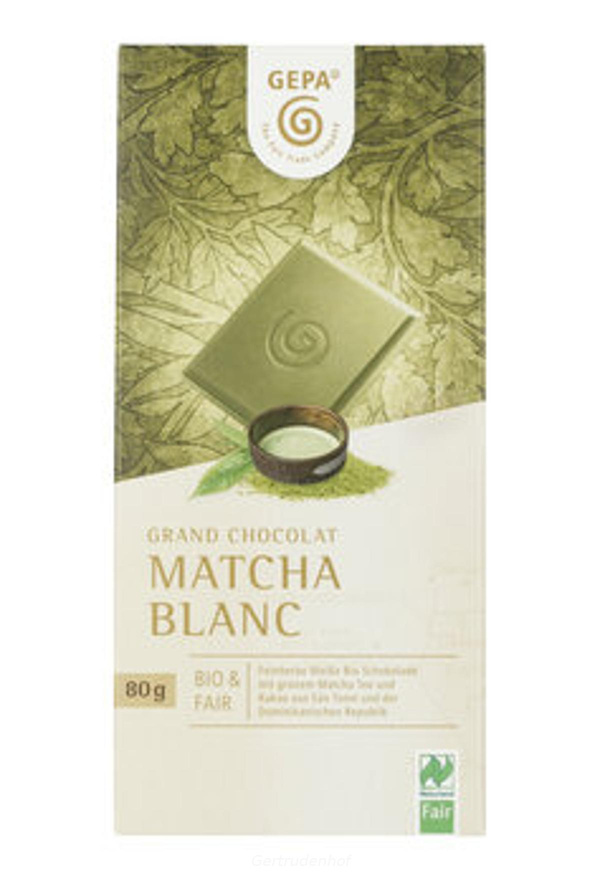 Produktfoto zu Schokolade Matcha Blanc GEPA