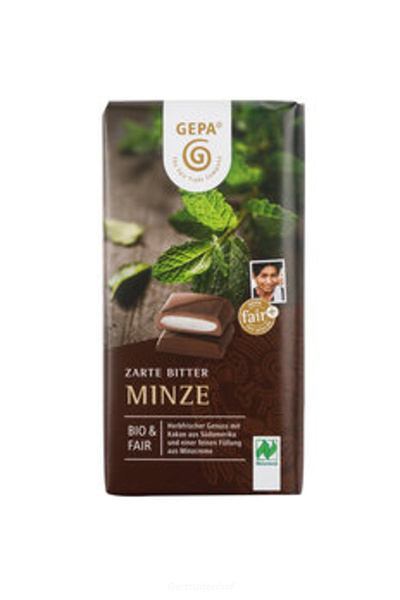 Produktfoto zu Zartbitter Minze 100g GEPA