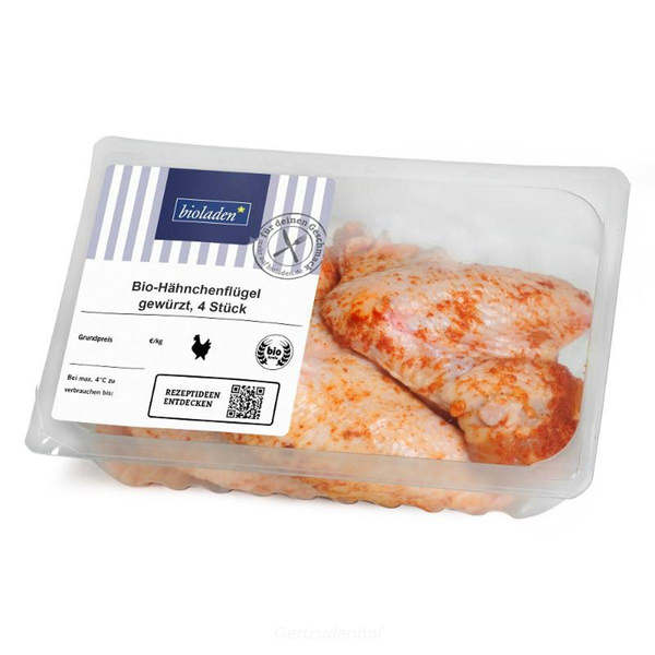 Produktfoto zu Hähnchenflügel gewürzt 4 Stk